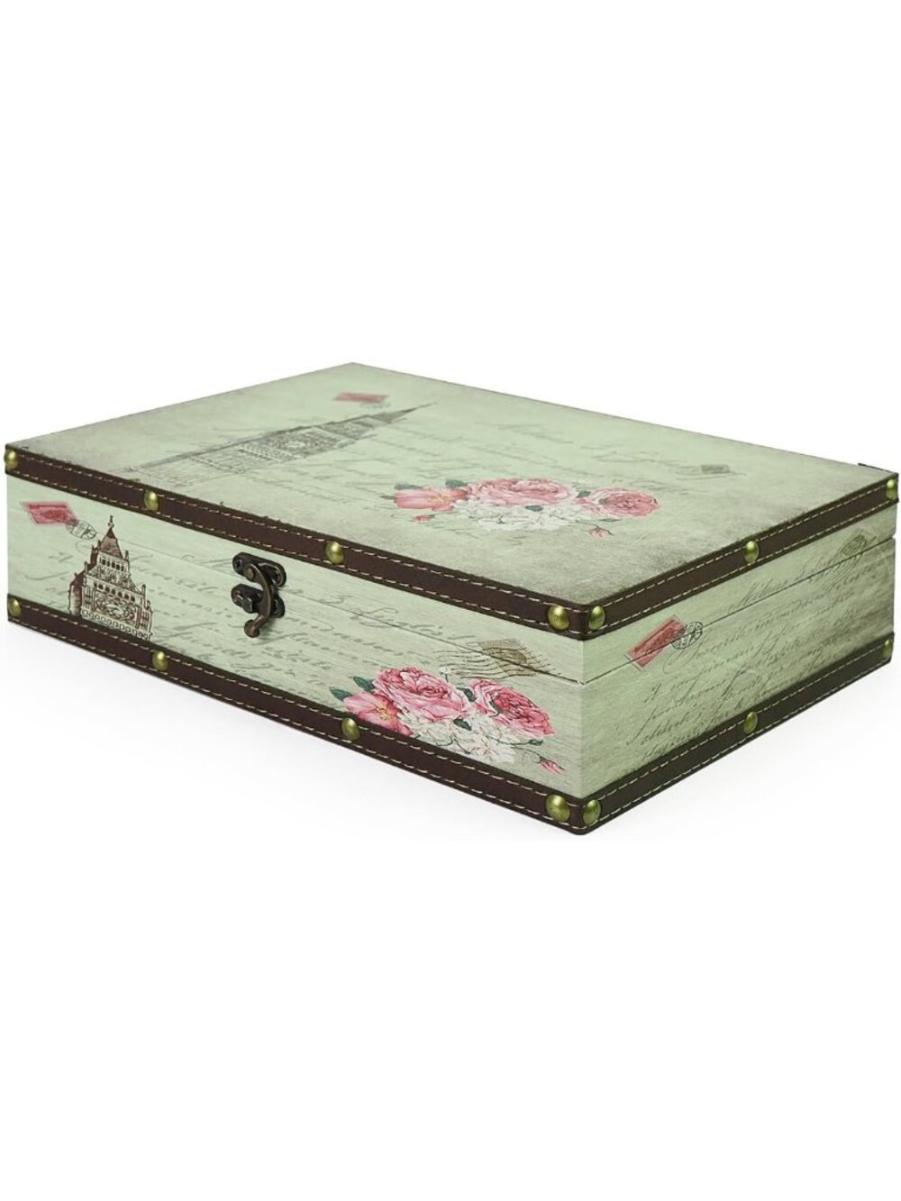 Vintage Wooden Decorative Storage Box | Keepsake Case for Home & Gifts